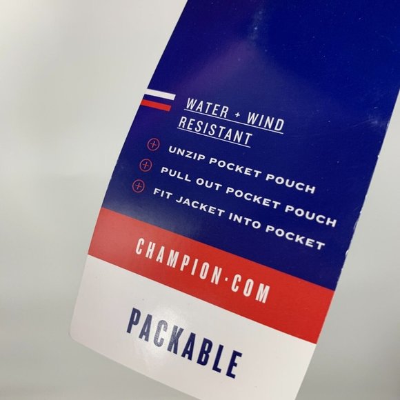 Champion Jacket Pink Stadium Packable Wind Water Resistant NWT - Picture 11 of 16